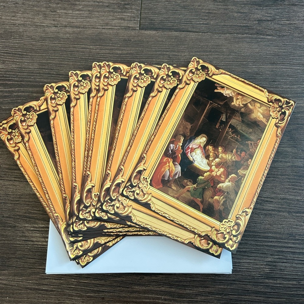 Elegant Gold Framed Christmas Holiday Cards (16)